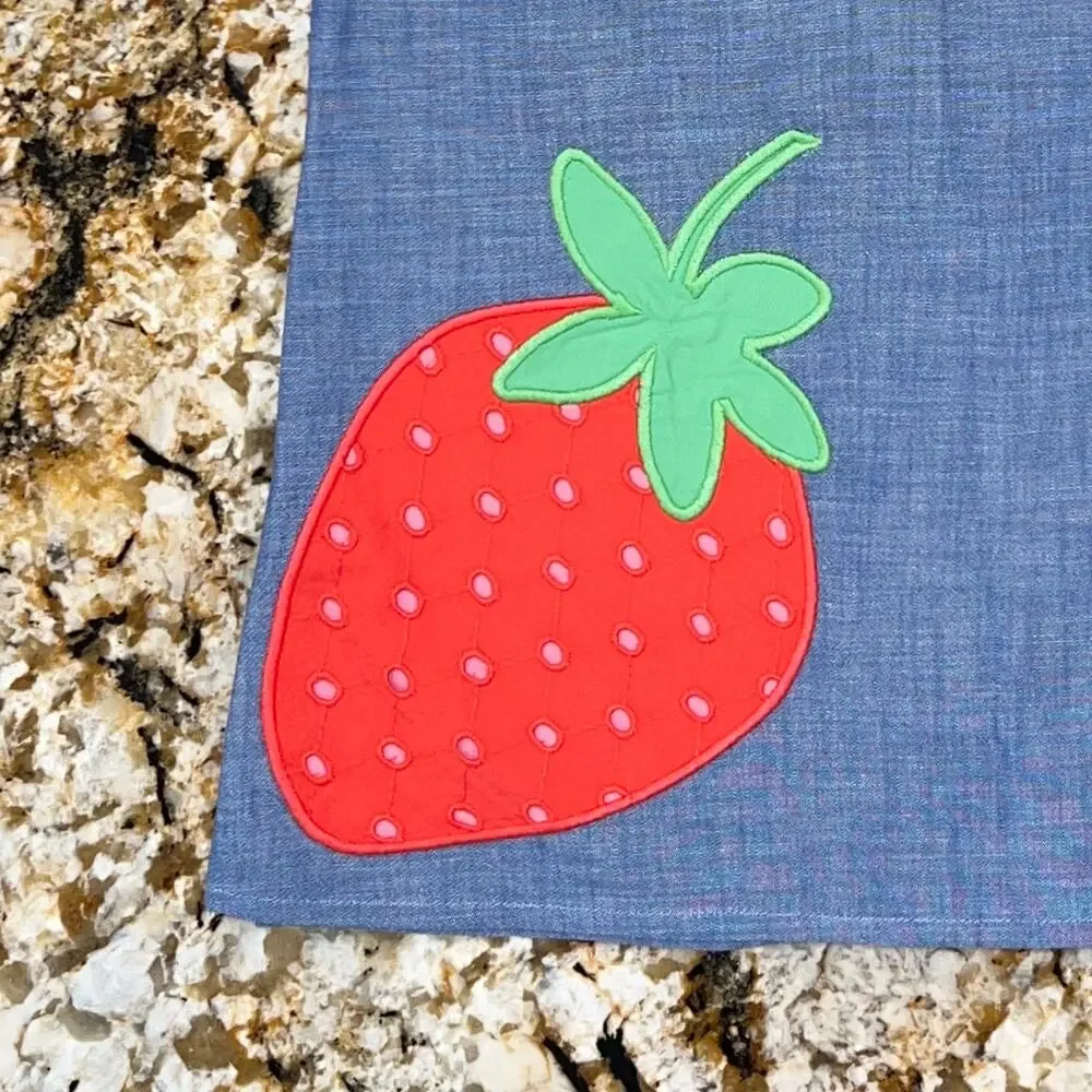 NWT Gymboree Blue Chambray W/Embroidered Strawberry Shift Dress